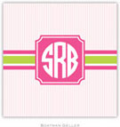 Personalized Coasters by Boatman Geller (Seersucker Band Pink & Green)