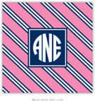 Personalized Coasters by Boatman Geller (Repp Tie Pink & Navy Preset)