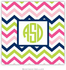 Personalized Coasters by Boatman Geller (Chevron Pink Navy & Lime)