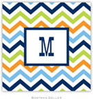 Personalized Coasters by Boatman Geller (Chevron Blue Orange & Lime)