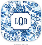Personalized Hardbacked Coasters by Boatman Geller (Classic Floral Blue)