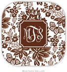 Personalized Hardbacked Coasters by Boatman Geller (Classic Floral Brown Preset)