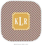 Personalized Hardbacked Coasters by Boatman Geller (Herringbone Chocolate Preset)