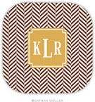 Personalized Hardbacked Coasters by Boatman Geller (Herringbone Chocolate Preset)