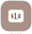 Personalized Hardbacked Coasters by Boatman Geller (Herringbone Chocolate)