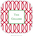Personalized Hardbacked Coasters by Boatman Geller (Trellis Reverse Cherry)