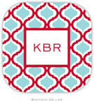 Personalized Hardbacked Coasters by Boatman Geller (Kate Red & Teal)