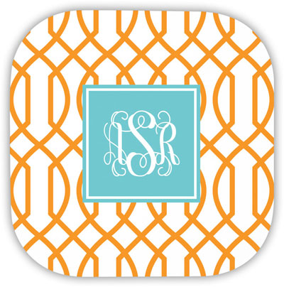 Create-Your-Own Personalized Hardbacked Coasters by Boatman Geller (Trellis Reverse)