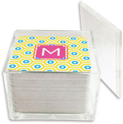 Dabney Lee Personalized Coasters - Happy Hexagon