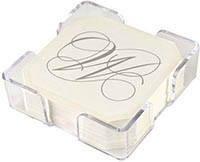 Flourish Silver Foil-Pressed Coasters with Acrylic Holder by Embossed Graphics