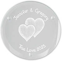 Party (Hearts) Laser Engraved Glass Coasters (Set of 4) by Embossed Graphics