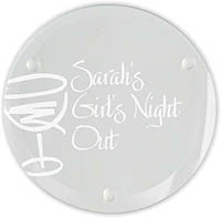 Wine Glass Laser Engraved Glass Coasters (Set of 4) by Embossed Graphics