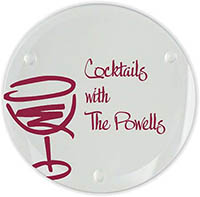 Wine Glass Glass Coasters (Set of 4) by Embossed Graphics