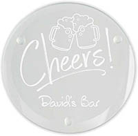 Beers and Cheers Laser Engraved Glass Coasters (Set of 4) by Embossed Graphics
