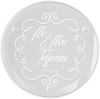Mr. and Mrs. Laser Engraved Glass Coasters (Set of 4) by Embossed Graphics