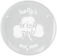 Irish Pub Laser Engraved Glass Coasters (Set of 4) by Embossed Graphics