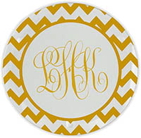 Bronson Chevron Monogram Glass Coasters (Set of 4) by Embossed Graphics