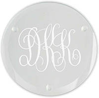Bronson Monogram Laser Engraved Glass Coasters (Set of 4) by Embossed Graphics