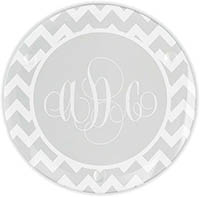 Reynosa Chevron Monogram Laser Engraved Glass Coasters (Set of 4) by Embossed Graphics