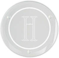 Rockford Initial Laser Engraved Glass Coasters (Set of 4) by Embossed Graphics