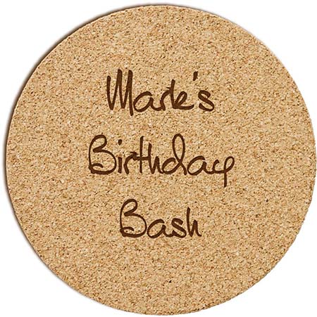 Personalized Cork Coasters - Desmond Design | Embossed Graphics