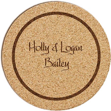 Personalized Cork Coasters - Mystique Design | Embossed Graphics