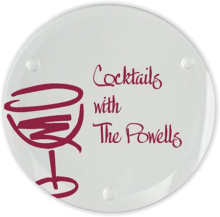 Wine Glass Glass Coasters (Set of 4) by Embossed Graphics