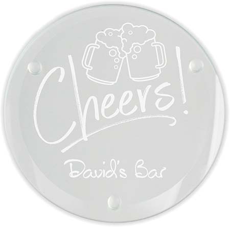 Beers and Cheers Laser Engraved Glass Coasters (Set of 4) by Embossed Graphics