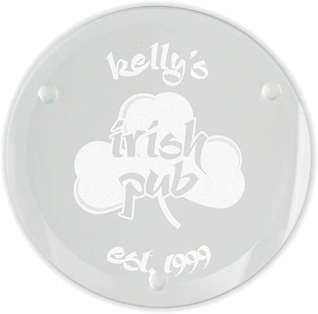 Irish Pub Laser Engraved Glass Coasters (Set of 4) by Embossed Graphics