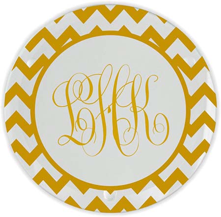 Bronson Chevron Monogram Glass Coasters (Set of 4) by Embossed Graphics