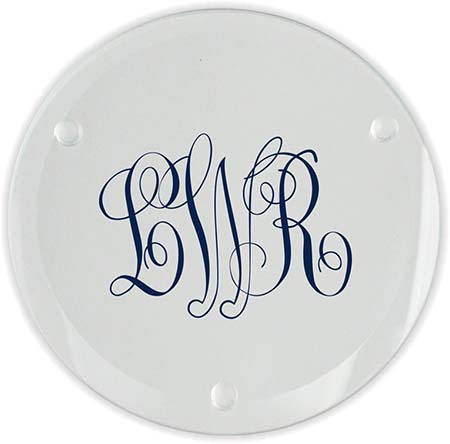 Bronson Monogram Glass Coasters (Set of 4) by Embossed Graphics
