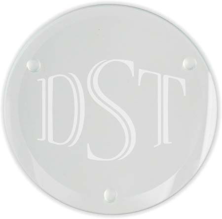 Reynosa Monogram Laser Engraved Glass Coasters (Set of 4) by Embossed Graphics