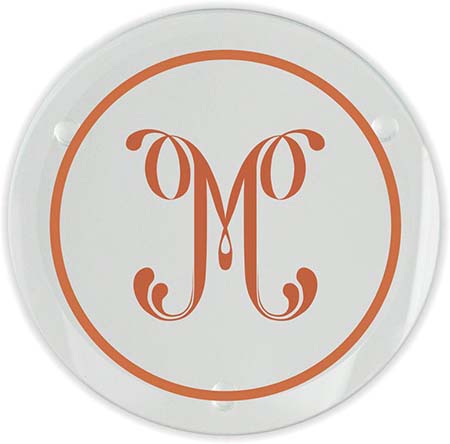 Rockford Initial Glass Coasters (Set of 4) by Embossed Graphics
