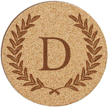 Personalized Cork Coasters - Wheat Leaf Design | Embossed Graphics