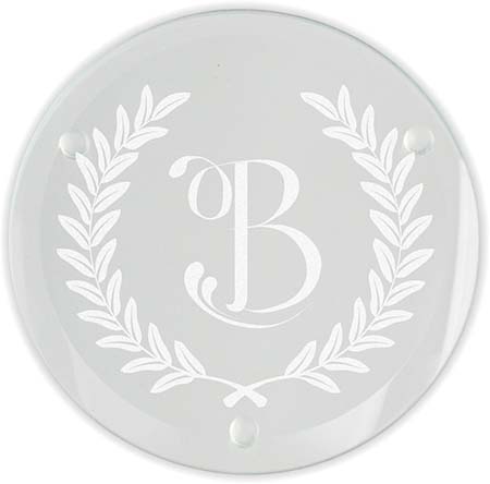 Wheat Leaf Laser Engraved Glass Coasters (Set of 4) by Embossed Graphics