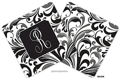 PicMe Prints - Personalized Coasters (Hip Floral Black)