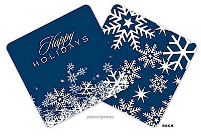 PicMe Prints - Coasters (Snow Flurries Navy Standard)