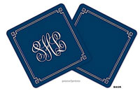 PicMe Prints - Personalized Coasters (Classic Border Navy)