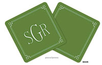 PicMe Prints - Personalized Coasters (Classic Border Green)