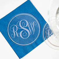 Hampton Monogram Acrylic Coasters by Three Designing Women