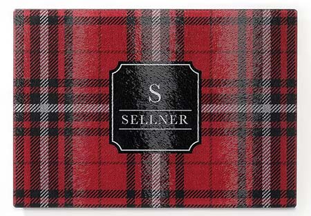 Personalized Rectangle Cutting Boards by Carlson Craft (Family Plaid)