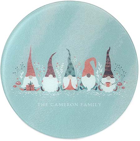 Personalized Round Cutting Boards by Carlson Craft (Gnome for Christmas)