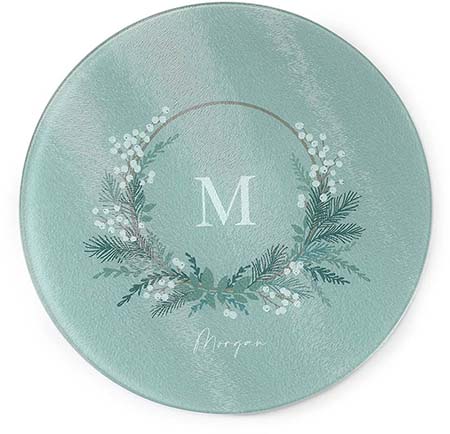 Personalized Round Cutting Boards by Carlson Craft (Holiday Monogram)