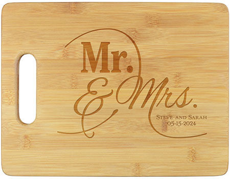 Mr and Mrs Engraved Cutting Boards by Embossed Graphics