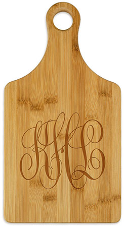 Delavan Monogram Engraved Paddle Cutting Boards by Embossed Graphics Delavan Monogram Engraved Paddle Cutting Boards by Embossed Graphics