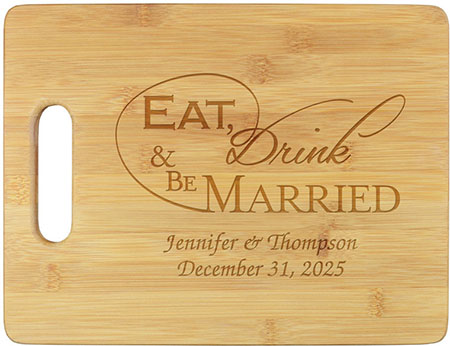 Wedded Bliss Engraved Cutting Boards by Embossed Graphics