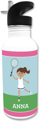 Personalized Water Bottles by Boatman Geller (Tennis Player - Dress)