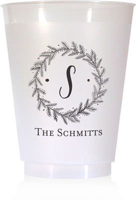 Holiday Resuable Cups by Chatsworth (Pine Wreath)