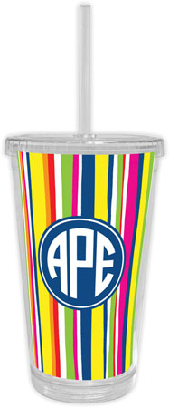 Chatsworth Robin Maguire - Beverage Tumblers with Straw (Bright Stripes) Chatsworth Robin Maguire - Beverage Tumblers with Straw (Bright Stripes)