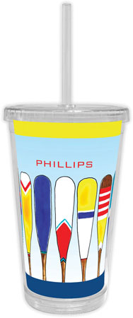 Chatsworth Robin Maguire - Beverage Tumblers with Straw (Colorful Oars) Chatsworth Robin Maguire - Beverage Tumblers with Straw (Colorful Oars)